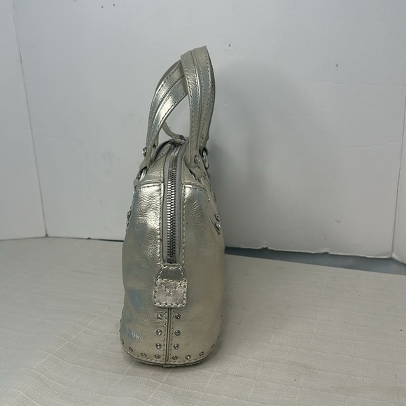 MICHAEL Michael Kors Metallic Gold Rhine Stone Studded Zipper Handbag - Picture 5 of 11